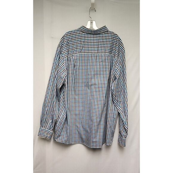 Oak Hill Wrinkle Free Cool & Dry Plaid men's Button Down shirts Green/Brown 1XT - Picture 3 of 6